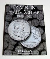 HE-Harris Franklin Half Dollar 1948-1963 Coin Folder Coin Collecting Book and Supply #2695