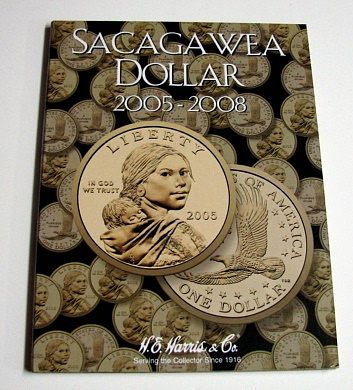 H.E Harris Coin Folder # 2943 Sacagawea dollars p&d 2005-2008 