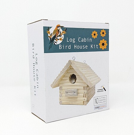 Hobby Express Log Cabin Bird House Kit Wooden Bird House Kit 60010