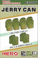 Hero-Hobby 1/35 WWII US/Allied Jerry Cans (4) & Fuel Cans (8)