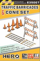 Hero-Hobby 1/35 Modern Traffic Barricades (2), Cones (8) & Cone Bars (8)