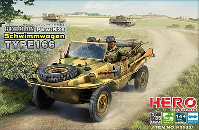 Hero-Hobby 1/35 WWII German PKW K2s Schwimmagen Type 166 Vehicle