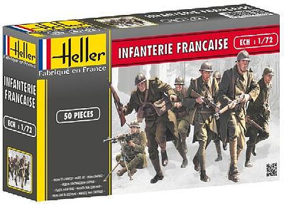 Heller French Infantry Plastic Model Military Figure Kit 1/72 Scale #49602