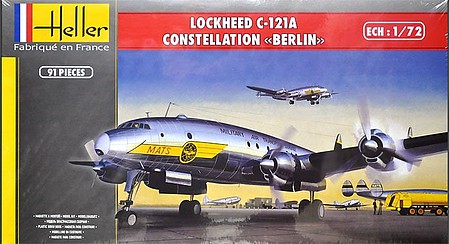 Heller C121A Constellation Berlin Plastic Model Airplane Kit 1/72 Scale #80382