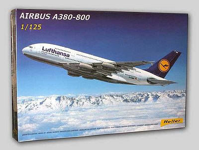 Heller Airbus A380 Lufthansa Plastic Model Airplane Kit 1/125 Scale #80439
