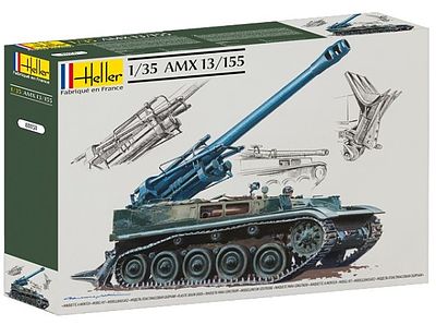 Heller AMX 13/155 Tank Plastic Model Military Vehicle Kit 1/35 Scale #81151
