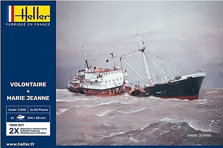 Heller Volontaire & Marie Jeanne trawlers Plastic Model Commercial Ship 1/200 Scale #85604