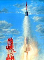 Mercury US Atlas Rocket Capsule Plastic Model Space Kit 1/72 Scale #2002