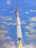 Mercury Spacecraft w/Redstone Booster Plastic Model Space Kit 1/72 Scale #2004