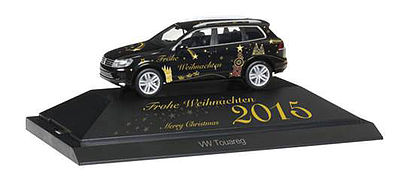 Herpa Volkswagen Touareg SUV Christmas 2015 and Display Base HO Scale Model Railroad Vehicle #101950