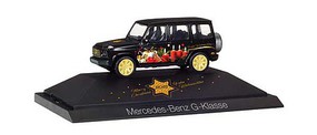 Herpa Mercedes-Benz G Klasse SUV Assembled Christmas 2018 (black, green, red, gold, German Lettering) Herpa Mercedes-Benz G Klasse SUV Assembled Christmas 2018 (black, green, red, gold, German Lettering)