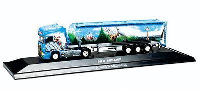 Herpa Truck Scania R 09 TLw/Bulk SemiTrailer Melmer HO Scale Model Railroad Vehicle #121385