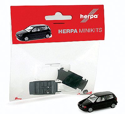 Herpa Minikit Volkswagen Polo 2-Door - Kit - Black HO Scale Model Railroad Vehicle #12140