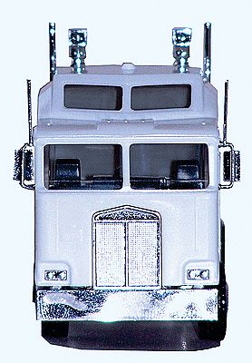 Herpa K100 Semi Tractor w/1-Bar Grille - Assembled - White HO Scale Model Railroad Vehicle #15258