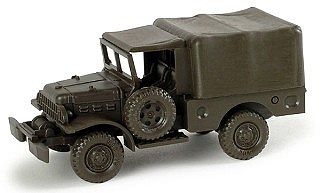 Herpa LKW 4x4 WC 3/4-Ton US Army Truck w/Canvas Cover HO Scale Model Railroad Vehicle #225