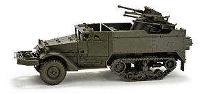 Herpa M16 Halftrack w/AA Guns HO Scale Model Railroad Vehicle #279