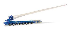Herpa Self-Propelled Turbine Blade Transporter Assembled Blue, White Herpa Self-Propelled Turbine Blade Transporter Assembled Blue, White