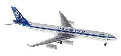 Herpa Airbus 340-300 Olympic Airways Diecast Model Airplane 1/500 Scale #504669