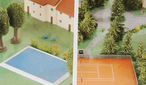 Herpa 2 Swimming Pools, 2 Tennis Courts Diecast Model Airplane Accessory 1/500 Scale #520379 Herpa 2 Swimming Pools, 2 Tennis Courts Diecast Model Airplane Accessory 1/500 Scale #520379