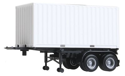Herpa 20 Container on Chassis White Container, Black Chassis HO Scale Model Railroad Vehicle #5442
