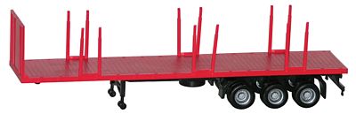 Herpa Flatbed Trailer w/rem stakes HO Scale Model Railroad Vehicle #5456