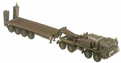 Herpa Elefant 8-Axle Transport Armored Truck w/Flatbed Trailer HO Scale Model Railroad Vehicle #630