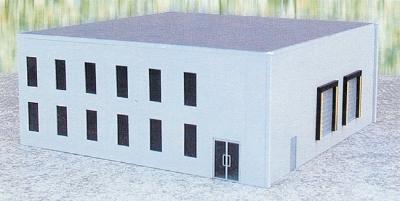 Herpa Office Building - Kit (Plastic) - Gray HO Scale Model Railroad Building #6325
