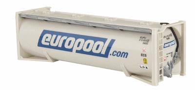 Herpa Intermodal - 30 Dry Bulk Pressure Containers Europool (gray, blue) - HO-Scale