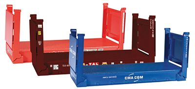 Herpa 20 Flat Container 3-Pack CMA CGM , TAL , Hamburg Sud HO Scale Model Railroad Vehicle #76579