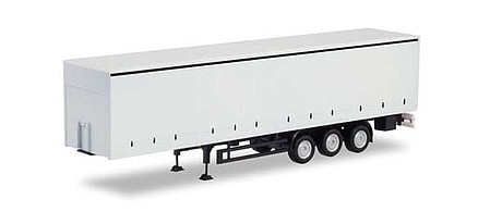 Herpa Curtain Trailer with Extra Side Supports - Assembled White