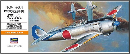 Hasegawa Nakajima Ki84 Hayate (Frank) Plastic Model Airplane Kit 1/72 Scale #00134