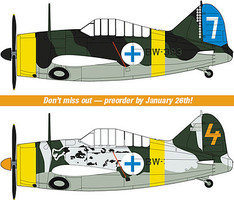 Hasegawa B-239 Buffalo Finnish Airforce Aces 2 Kits Plastic Model Airplane Kit 1/72 Scale #02229