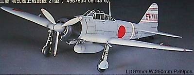 Hasegawa Mitsubishi A6M2b Zero Type 21 Fighter Plastic Model Airplane Kit 1/72 Scale #09143