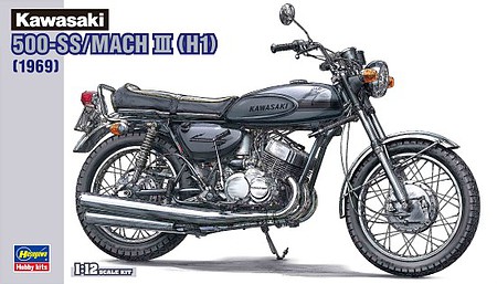 Hasegawa Kawasaki 500 SS/Mach III Motorcycle Plastic Model Motorcycle Kit 1/12 Scale #21510