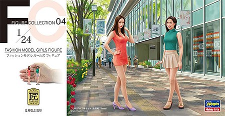 Hasegawa Fashion Model Girls Figure (2) Plastic Model Celebrity Figure Kit 1/24 Scale #29104
