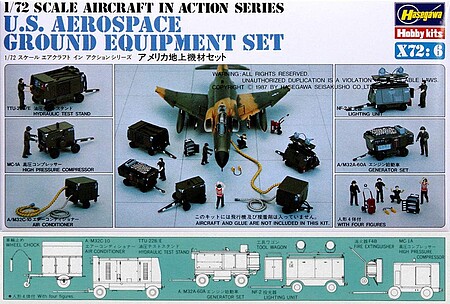 Hasegawa U.S. Aerospace Ground Equipment Set Plastic Model Military Diorama 1/72 Scale #35006