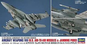 Hasegawa US Aircraft Weapons VIII- Missiles & Pods Plastic Model Aircraft Accessory 1/72 #35113