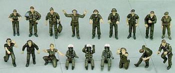 Hasegawa U.S. Pilot/Ground Crew Set B Plastic Model Military Figure 1/48 Scale #36005