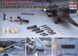 Hasegawa Luftwaffe Pilot Figures & Equipment Set WWII Plastic Model Military Kit 1/48 Scale #36009