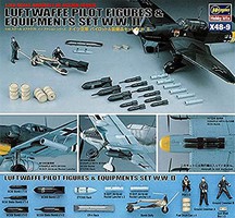 Hasegawa WWII Luftwaffe Figures & Equipment Set Plastic Model Aircraft Accessory Kit 1/48 #36109