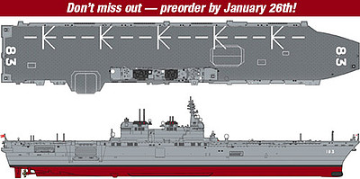 Hasegawa J.M.S.D.F. DDH 183 Izumo (Full Hull) Plastic Model Military Ship Kit 1/700 Scale #43171
