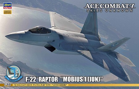 Hasegawa F22 Raptor Mobius 1 Fighter (Ltd Edition) Plastic Model Airplane Kit 1/48 Scale #52371