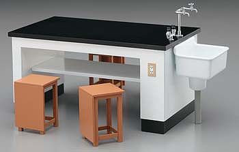 Hasegawa Science Room Desk & Chairs Plastic Model Diorama 1/12 Scale #62004