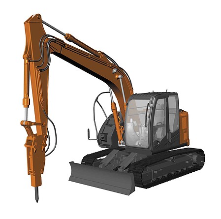 Hasegawa Hitachi Excavator Zaxis Breaker Plastic Model Machinery Kit