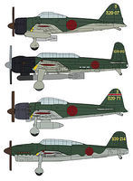 Hasegawa Japnaese Navy Carrier Based Aircraft Set Plastic Model Airplane Kit 1/350 Scale #72162