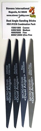 HObby-Stix Combination Pack #1- Grit Angle Cut Hobby Stix Sanding Sticks (4 diff grits/Bag)