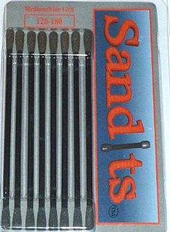HObby-Stix Sandits- 120/180 Grit Round Tip Sanding Stick w/Plastic Stem (5.5) (8/Pk)