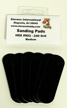 Hobby-Stix 240 Grit Medium Waterproof Sanding Pads for #901 (6/Bag)