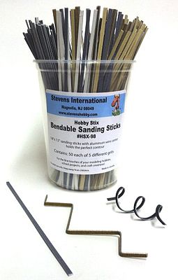 HObby-Stix Hobby Stix Bendable Sanding Sticks Counter Canister (50ea of 5 diff grits)