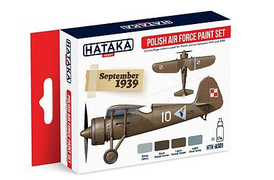 Hataka Red Line (Airbrush-Dedicated)- Polish AF 1919-39 Camouflage Paint Set (4 Colors) 17ml Bottles